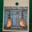 Red Screech Owl Earrings